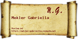 Mekler Gabriella névjegykártya